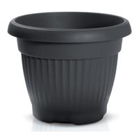 Prosperplast Plantenpot/bloempot Roma Garden - buiten/binnen - kunststof - antraciet - D27,5 x H27,5