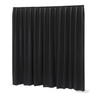 Wentex Pipe and drape doek 330x120cm medium gloss zwart geplooid