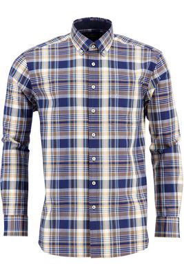 Fynch-Hatton Casual Fit Overhemd blauw, Ruit Fynch-Hatton Casual Fit Overhemd blauw, Ruit