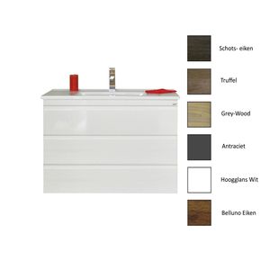 Onderkast Sanicare Q7 Drie Soft-Close Laden Greeploos 100x45 cm Belluno-Eiken Sanicare