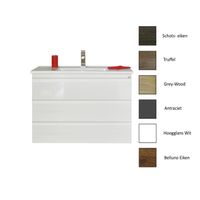 Onderkast Sanicare Q7 Drie Soft-Close Laden Greeploos 100x45 cm Belluno-Eiken Sanicare