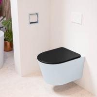 Wandcloset Mondiaz Lavie | Zonder spoelrand | Incl.Toiletzitting-Urban | Keramiek | Clay (licht grijs)