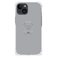 iPhone 15 Stevig | Bumper Hoesje | Grijs Baby Olifant