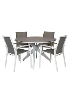 Qopps Zinza tuintafel met Waldi stapelbare tuinstoel