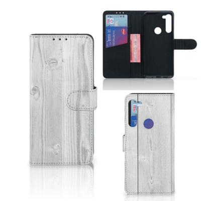 Motorola G8 Power | Book Style Case | White Wood