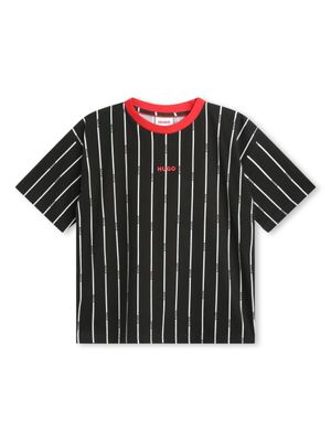 HUGO KIDS t-shirt en coton à logo imprimé - Noir
