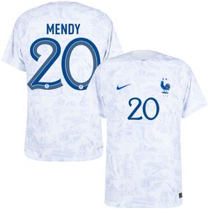 Frankrijk Dri Fit ADV Match Shirt Uit 2022-2023 + Mendy 20