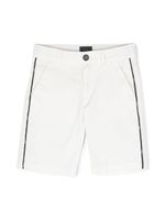 Fay Kids short chino à bande logo - Blanc