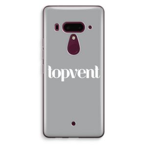 Topvent Grijs Wit: HTC U12+ Transparant Hoesje