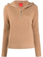 Cashmere In Love hoodie en maille nervurée - Marron