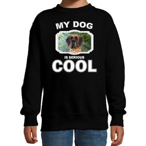 Deense dog honden trui / sweater my dog is serious cool zwart voor kinderen