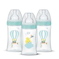 Verpakking van 3 babyflessen - DODIE - EB19 - 270 ml - Platte speen - Groen