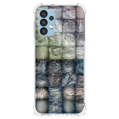 Anti Shock Bumper Case Samsung Galaxy A13 (4G) Spijkerbroeken Anti Shock Bumper Case Samsung Galaxy A13 (4G) Spijkerbroeken