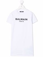 Balmain Kids robe à logo imprimé - Blanc