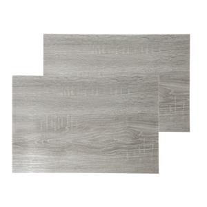 Secret de Gourmet tafel placemat in grey wash hout print - Set van 12x stuks - PVC - 45 x 30 cm - On