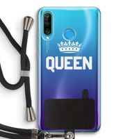 Queen zwart: Huawei P30 Lite Transparant Hoesje met koord