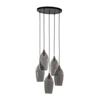 Light & Living Eettafel hanglampLukaro 5-lichts - smoke glas - 2977727