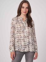 Zijden blouse met visgraatmotief in aquarel