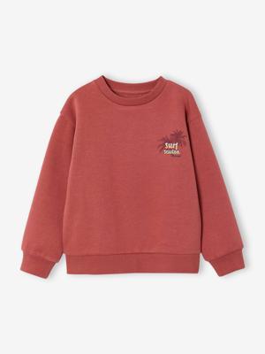 Sweater met ronde hals voor jongens met lange mouwen rozenhout