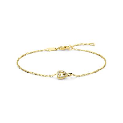 14k Geelgouden Armband met Hartje en Zirkonia 16-18 cm 14k Geelgouden Armband met Hartje en Zirkonia 16-18 cm