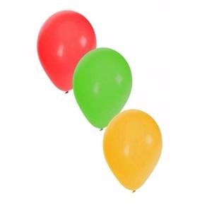 Ballonnen rood/geel/groen - 45x stuks - Carnaval thema kleuren - feestartikelen