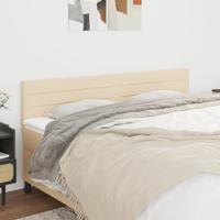 Hoofdborden 2 st 90x5x78/88 cm stof crèmekleurig