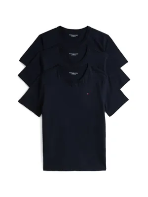 Tommy Hilfiger Heren Katoenen T-Shirt - Basic ondershirts korte mouw - Ronde hals