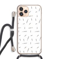Hipster stripes: iPhone 11 Pro Max Transparant Hoesje met koord