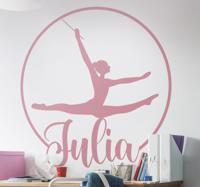 Muurstickers dansen Ballerina met naam