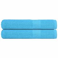 VidaXL Handdoeken 2 st 360 g/m² 100x200 cm 100% katoen turquoise