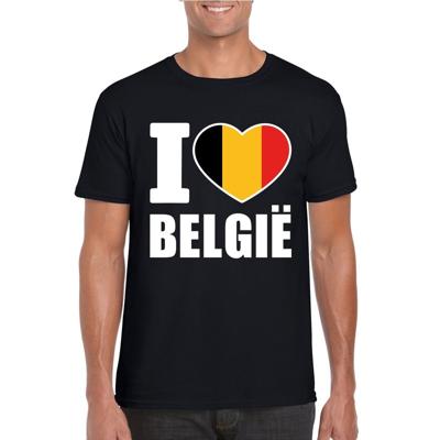 I love Belgie t-shirt - zwart - supporters - heren - landen - korte mouwen I love Belgie t-shirt - zwart - supporters - heren - landen - korte mouwen