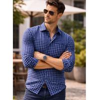 Monti blauw overhemd Country