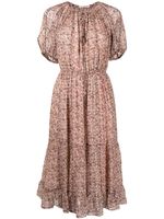 Ulla Johnson robe en soie Berenice à fleurs - Rose