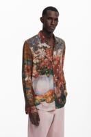 Overhemd met lange mouwen en ruitpatroon - BROWN - XL