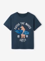T-shirt met lovertjes en astronautenmotief marineblauw - thumbnail