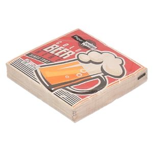 40x Retro bier thema print servetten 33 x 33 cm