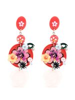 Amir Slama boucles d'oreilles pendantes à fleurs - Rouge - thumbnail