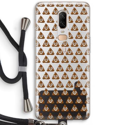 Poop emoji: OnePlus 6 Transparant Hoesje met koord