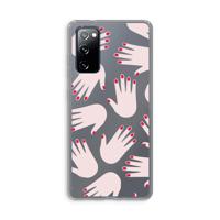 Hands pink: Samsung Galaxy S20 FE / S20 FE 5G Transparant Hoesje