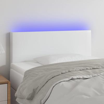 Hoofdbord LED 80x5x78/88 cm kunstleer wit