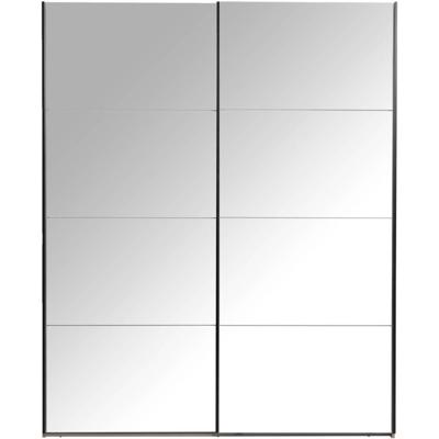 Leen Bakker - Schuifdeurkast Bergamo Met Spiegeldeuren - Eikenkleur - 221x178,5x66,6 Cm - Spaanplaat - Bruin - 178.5x221x66.6 Cm