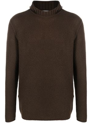 Ferragamo pull à détail de plastron - Marron