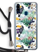 Tukans: Samsung Galaxy A20s Transparant Hoesje met koord Tukans: Samsung Galaxy A20s Transparant Hoesje met koord