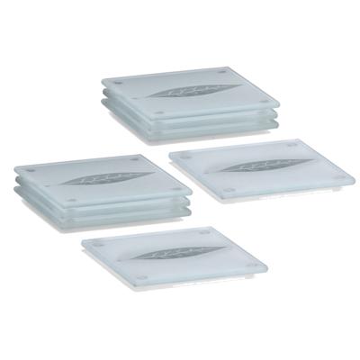 Glazenonderzetters - 8x stuks - met bladeren print - 10 x 10 cm - voor glazen - tafeldecoratie