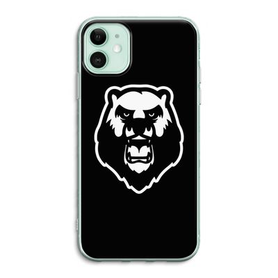 Angry Bear (black): iPhone 11 Transparant Hoesje