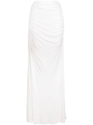 ANDREĀDAMO jupe longue à design drapé - Blanc