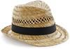 Beechfield CB730 Straw Summer Trilby - Natural - S/M