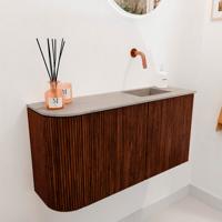 Toiletmeubel Mondiaz Joya Dlux | 81.6 cm | Meubelkleur Ruby | Faye wastafel Saba Wasbak Rechts | Zonder kraangat(en)