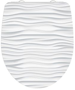 Schutte Duroplast High Gloss WC-bril WHITE WAVE met soft-close en quick-release
 - 82584 82584