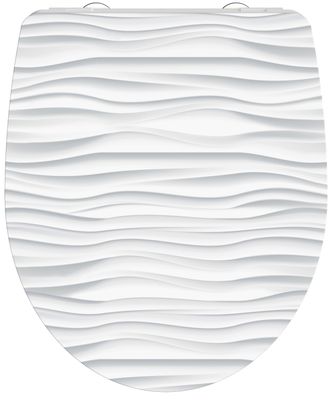 Schutte Duroplast High Gloss WC-bril WHITE WAVE met soft-close en quick-release
 82584